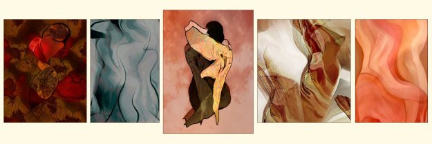 A collage of five new works by Lawrence Grodecki