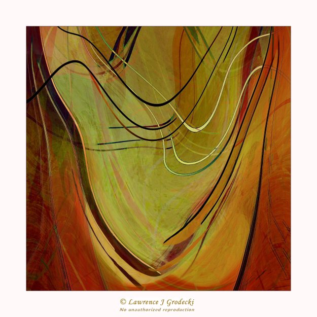 Mixed media abstract art, acrylic and ink on canvas